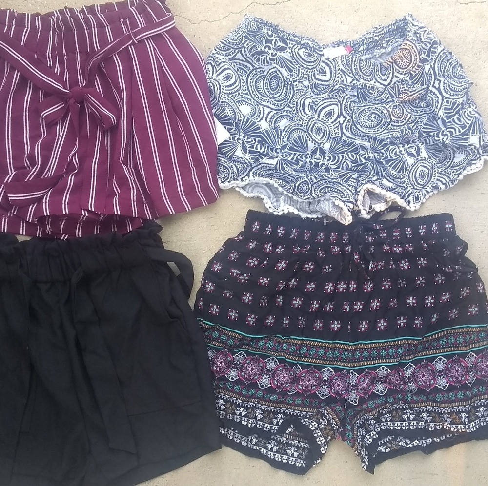 4 pairs of small flowy shorts